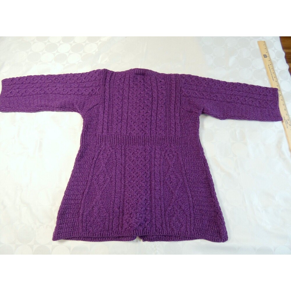 Kilronan Knitwear Women's Cardigan Royal Purple Merio Wool Sweater L NWT - Picture 11 of 11